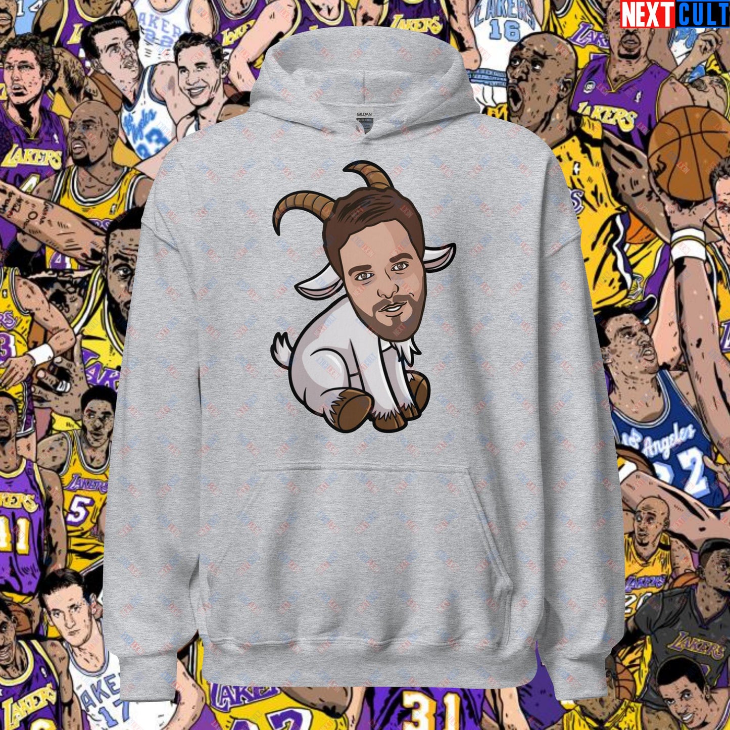 Pau Gasol G.O.A.T. Hoodie - Funny Basketball Meme Sweatshirt - Greatest of All Time Pullover for Basketball Fans - Perfect Gift for Pau Gasol Fans Unisex Hoodie Sport Grey Hoodies Basketball G.O.A.T. Los Angeles Lakers NBA Pau Gasol Next Cult Brand