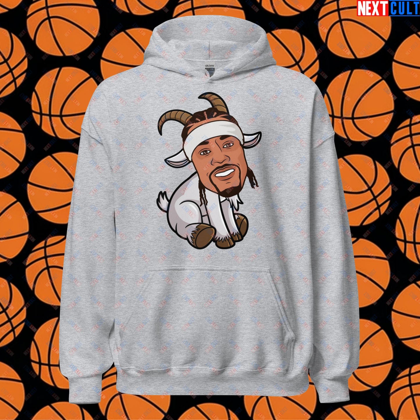 Allen Iverson G.O.A.T. Hoodie - Funny Basketball Meme Sweatshirt - Greatest of All Time Pullover for Basketball Fans - Perfect Gift for Allen Iverson Fans Unisex Hoodie Sport Grey Hoodies Allen Iverson Basketball G.O.A.T. NBA Philadelphia 76ers Next Cult Brand