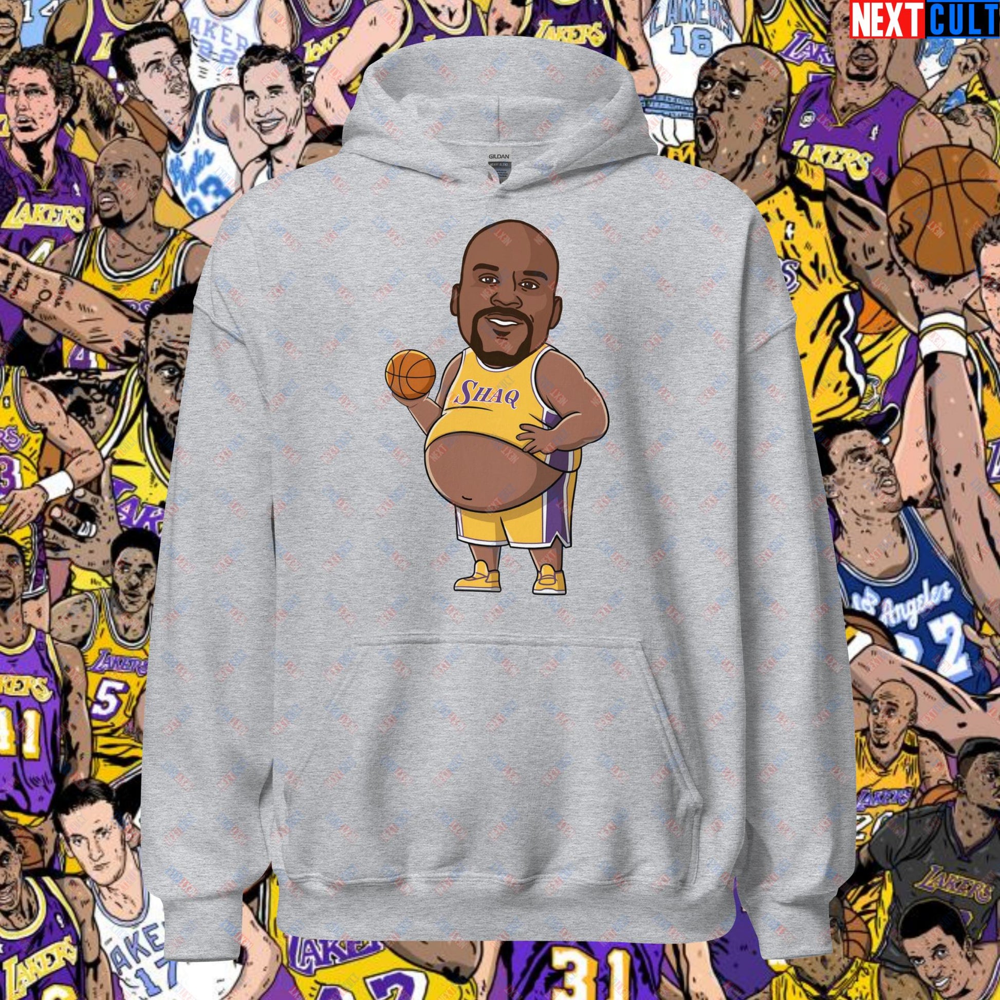 Fat Shaq Funny Basketball Meme Hoodie - Big Shaq Dominance Sweatshirt for Basketball Fans - Perfect Gift for Shaq Fans Unisex Hoodie Sport Grey Hoodies Basketball Los Angeles Lakers NBA Shaq Next Cult Brand