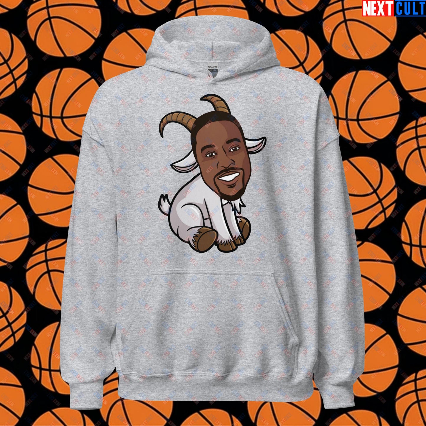 Dwight Howard GOAT Hoodie - Funny Basketball Meme Sweatshirt - Greatest of All Time Pullover for Basketball Fans - Perfect Gift for Dwight Howard Fans Unisex Hoodie Sport Grey Hoodies Basketball Dwight Howard G.O.A.T. Los Angeles Lakers NBA Orlando Magic Next Cult Brand