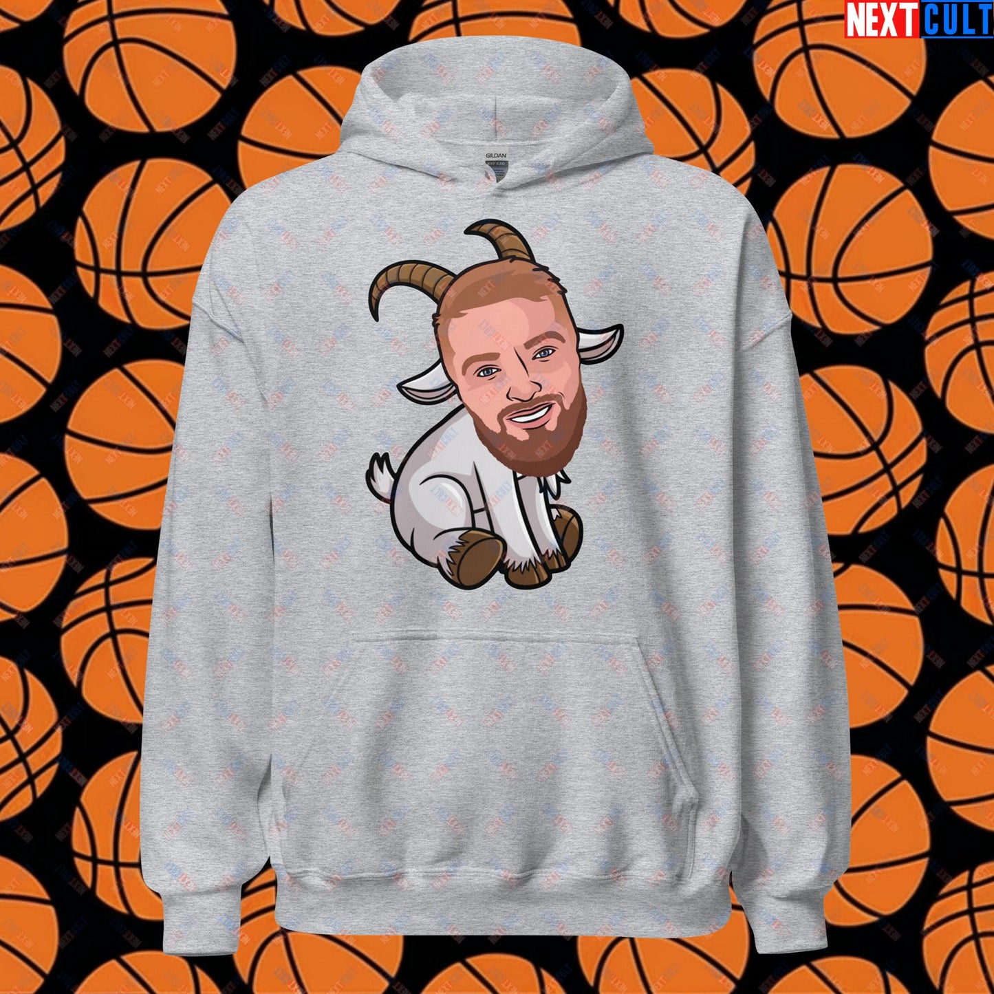 Domantas Sabonis GOAT Hoodie - Funny Basketball Meme Sweatshirt - Greatest of All Time Pullover for Sacramento Kings and Lithuania Fans - Perfect Gift for Basketball Lovers Unisex Hoodie Sport Grey Hoodies Basketball Domantas Sabonis G.O.A.T. NBA Sacramento Kings Next Cult Brand