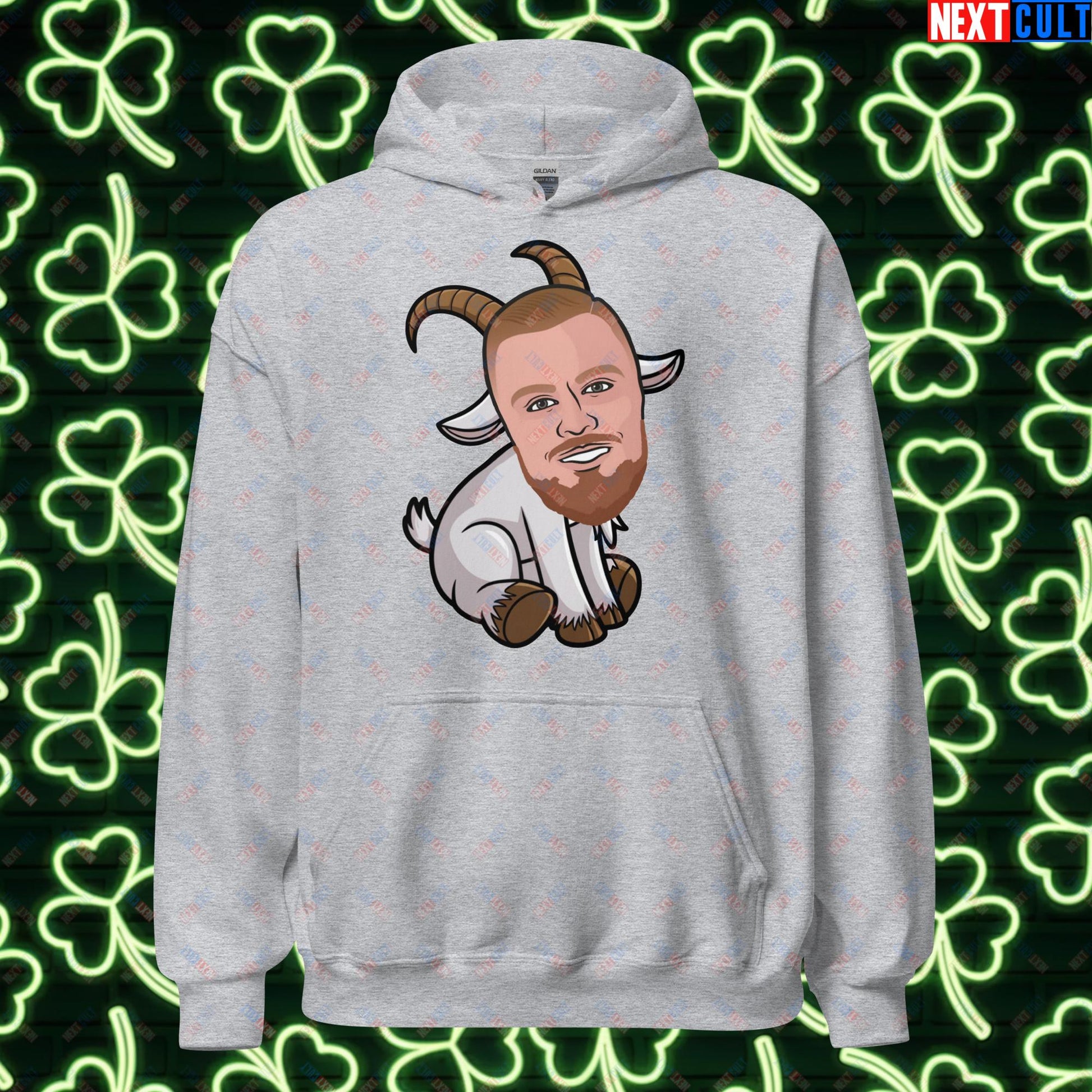 Kristaps Porzingis GOAT Hoodie - Funny Basketball Meme Sweatshirt - Greatest of All Time Pullover for Boston Celtics and Latvia Fans - Perfect Gift for Porzingis Fans Unisex Hoodie Sport Grey Hoodies Basketball Boston Celtics G.O.A.T. Kristaps Porzingis NBA Next Cult Brand