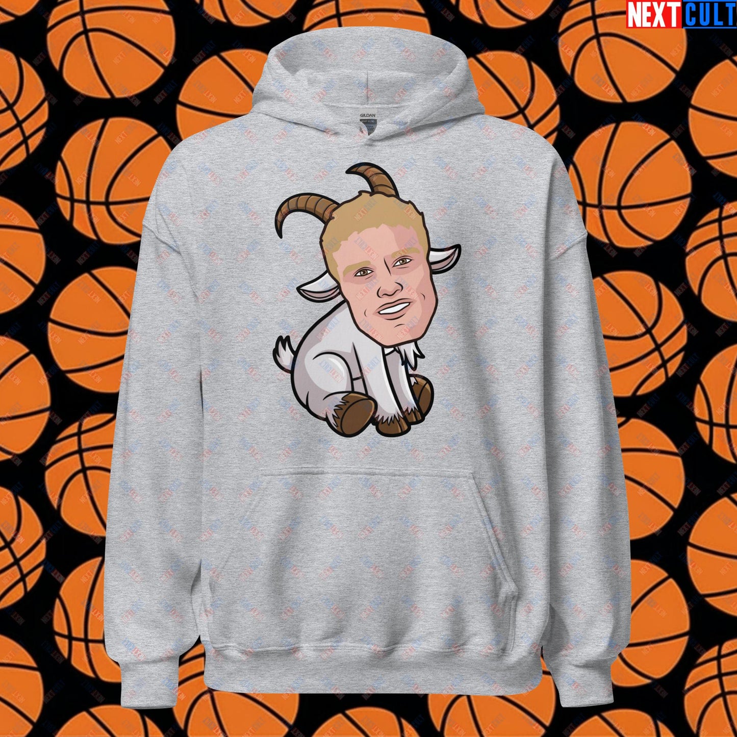 Lauri Markkanen GOAT Hoodie - Funny Basketball Meme Sweatshirt - Greatest of All Time Pullover for Basketball Fans - Perfect Gift for Lauri Markkanen Fans Unisex Hoodie Sport Grey Hoodies Basketball G.O.A.T. Lauri Markkanen NBA Utah Jazz Next Cult Brand