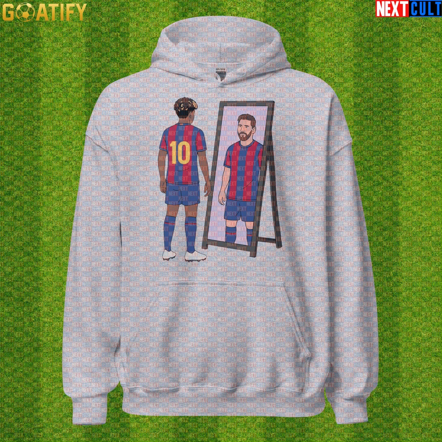 Lamine Yamal Hoodie – Future Superstar Mirror Meme Pullover for Barcelona Match Days Sport Grey Next Cult Brand
