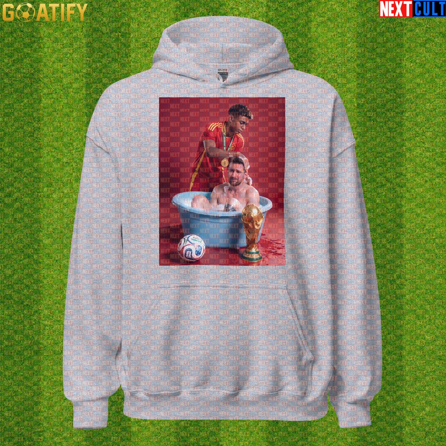 Lamine Yamal Hoodie – Spain vs Argentina Final Parody Pullover for Soccer Meme Fans |  | ["Argentina", "Barcelona", "Football", "Lamine Yamal", "Lionel Messi", "Soccer", "Spain"]