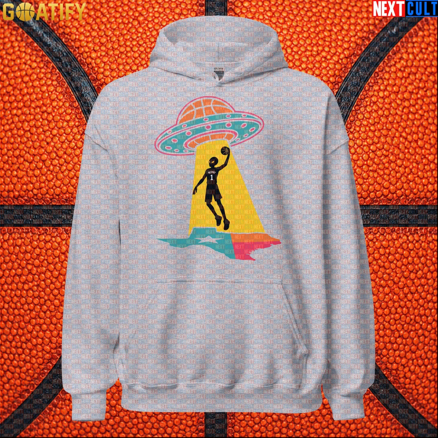 Basketball Hoodie Alien Wemby UFO Abduction Graphic for Spurs Fans and NBA Streetwear |  | ["Basketball", "France", "NBA", "San Antonio Spurs", "Victor Wembanyama", "Wemby"]