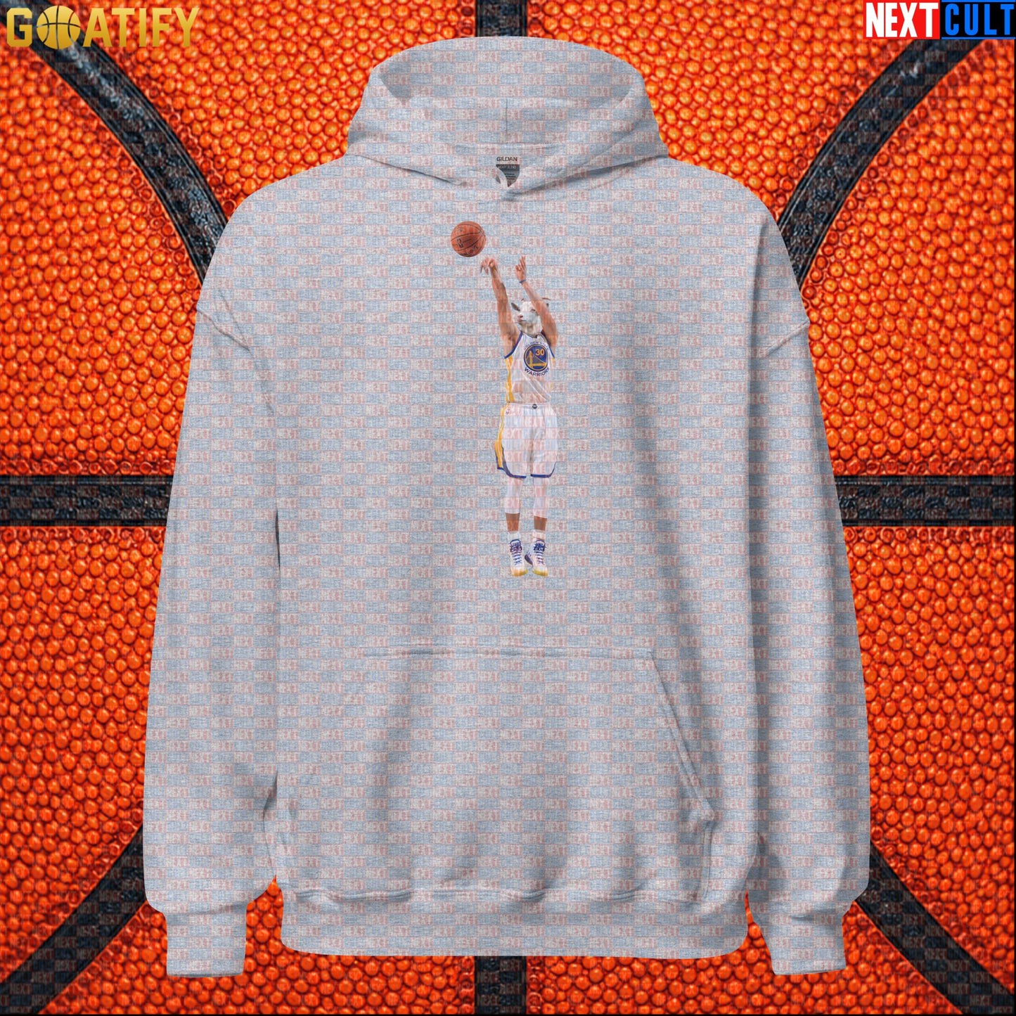 Hoodie Stephen Curry GOAT Shooting Threes Pullover for Warriors Fans NBA Basketball Gift Sport Grey Hoodies Next Cult Brand