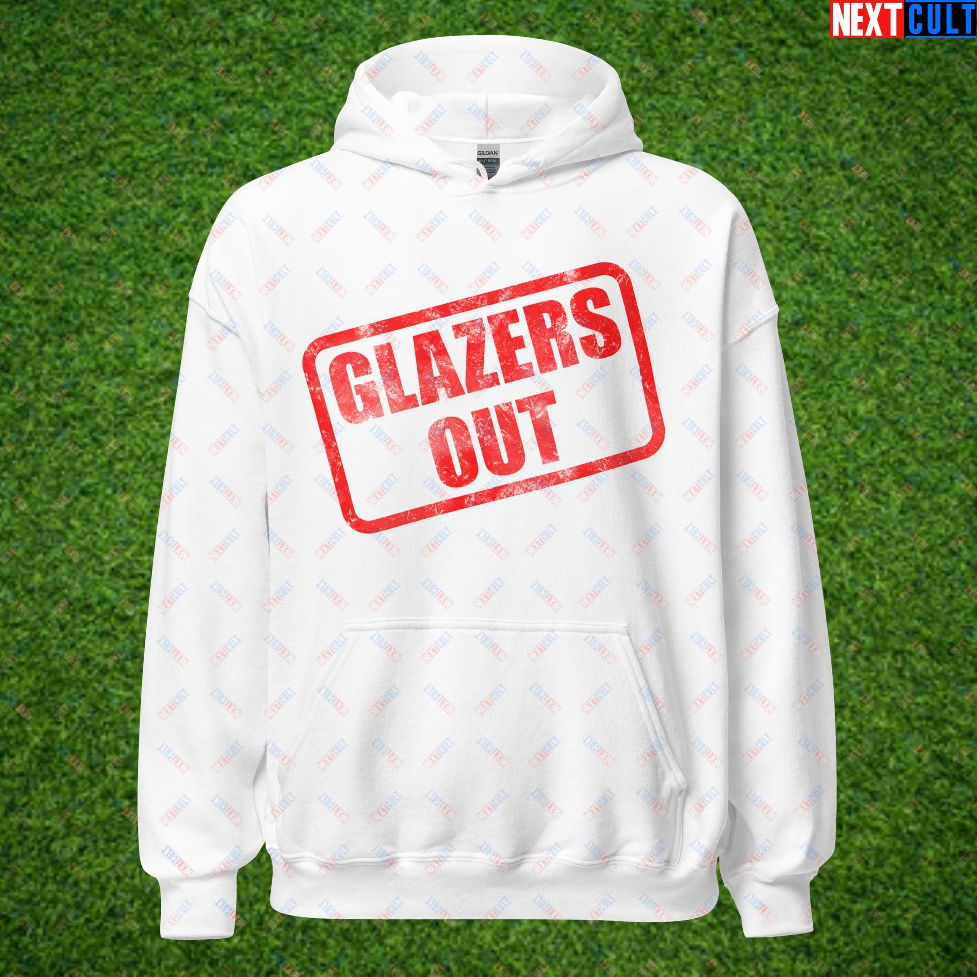 Glazers Out Stop The Glazers Ruining Manchester United Fan Protest Against Glazers Unisex Hoodie White Hoodies Football GlazersOut Manchester United Next Cult Brand