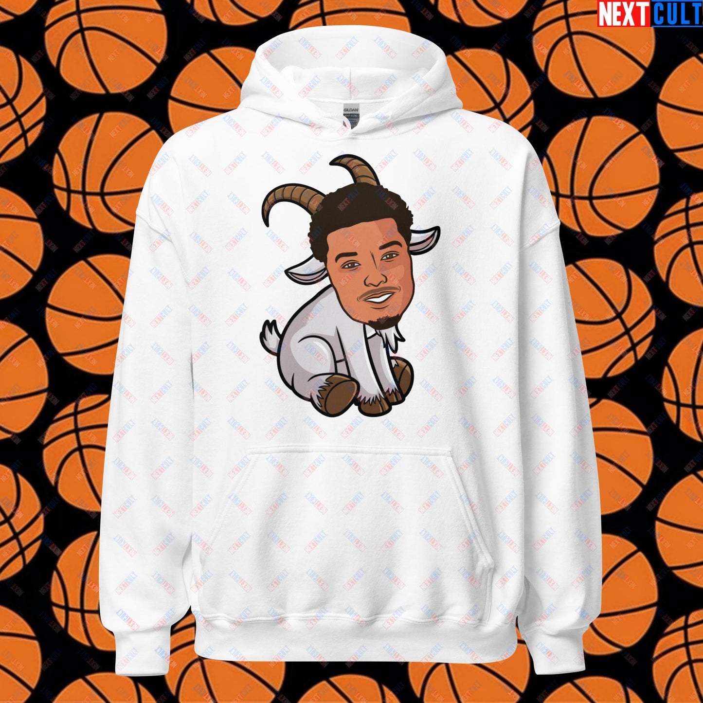 Wemby G.O.A.T. Hoodie - Victor Wembanyama Funny Basketball Meme Sweatshirt - Greatest of All Time Pullover for Basketball Fans - Perfect Gift for Wemby Fans Unisex Hoodie White Hoodies Basketball G.O.A.T. NBA San Antonio Spurs Victor Wembanyama Wemby Next Cult Brand