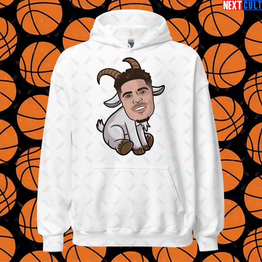 LaMelo Ball G.O.A.T. Hoodie - Funny Basketball Meme Sweatshirt - Greatest of All Time Pullover for Basketball Fans - Perfect Gift for LaMelo Ball Fans Unisex Hoodie White Hoodies Basketball Charlotte Hornets G.O.A.T. LaMelo Ball NBA Next Cult Brand