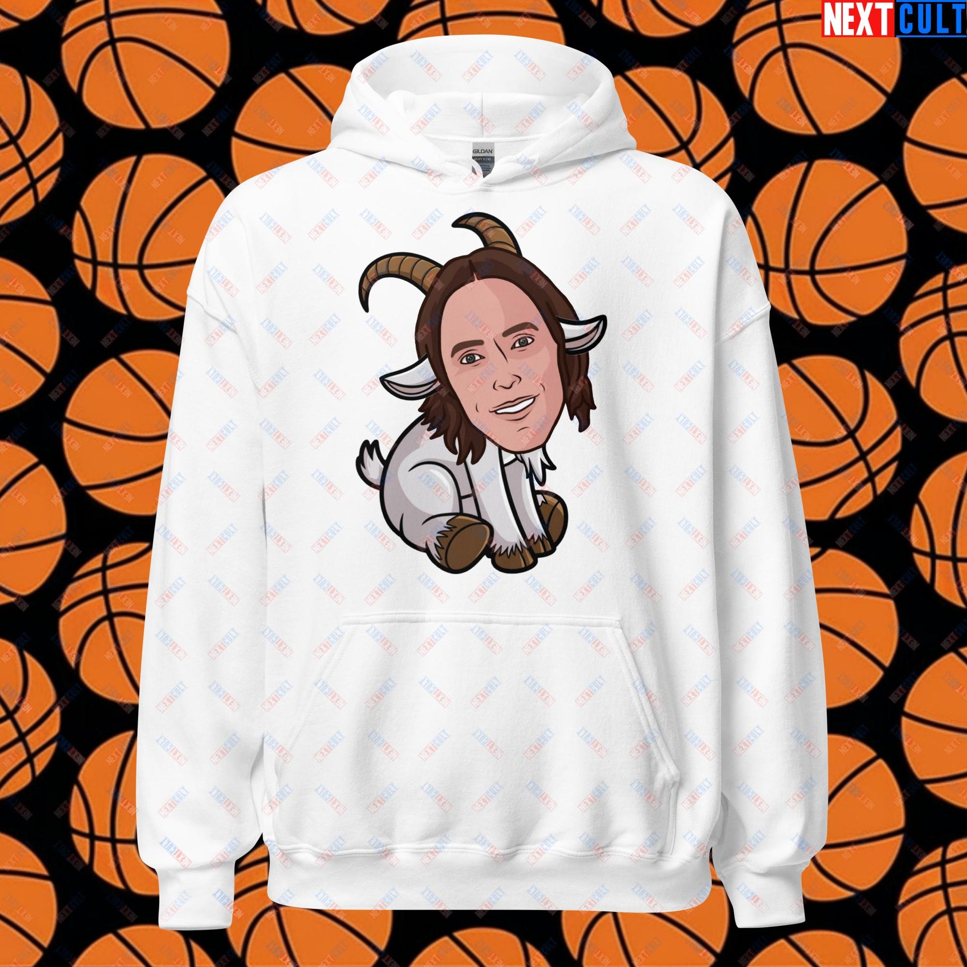 Steve Nash G.O.A.T. Hoodie - Funny Basketball Meme Sweatshirt - Greatest of All Time Pullover for Basketball Fans - Perfect Gift for Steve Nash Fans Unisex Hoodie White Hoodies Basketball Dallas Mavericks G.O.A.T. NBA Phoenix Suns Steve Nash Next Cult Brand