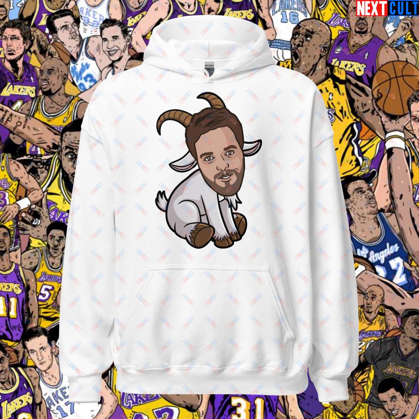 Pau Gasol G.O.A.T. Hoodie - Funny Basketball Meme Sweatshirt - Greatest of All Time Pullover for Basketball Fans - Perfect Gift for Pau Gasol Fans Unisex Hoodie White Hoodies Basketball G.O.A.T. Los Angeles Lakers NBA Pau Gasol Next Cult Brand