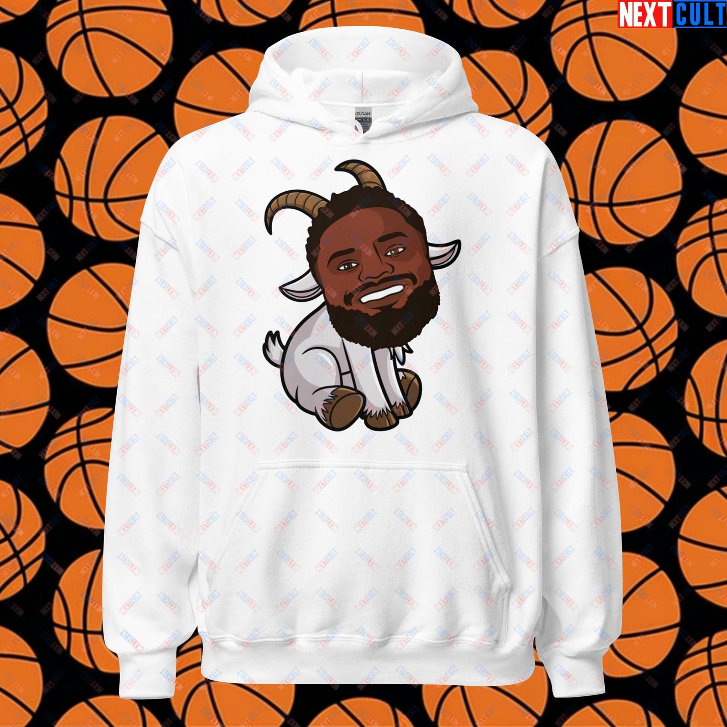 Zion Williamson G.O.A.T. Hoodie - Funny Basketball Meme Sweatshirt - Greatest of All Time Pullover for Basketball Fans - Perfect Gift for Zion Williamson Fans Unisex Hoodie White Hoodies Basketball G.O.A.T. NBA New Orleans Pelicans Zion Williamson Next Cult Brand