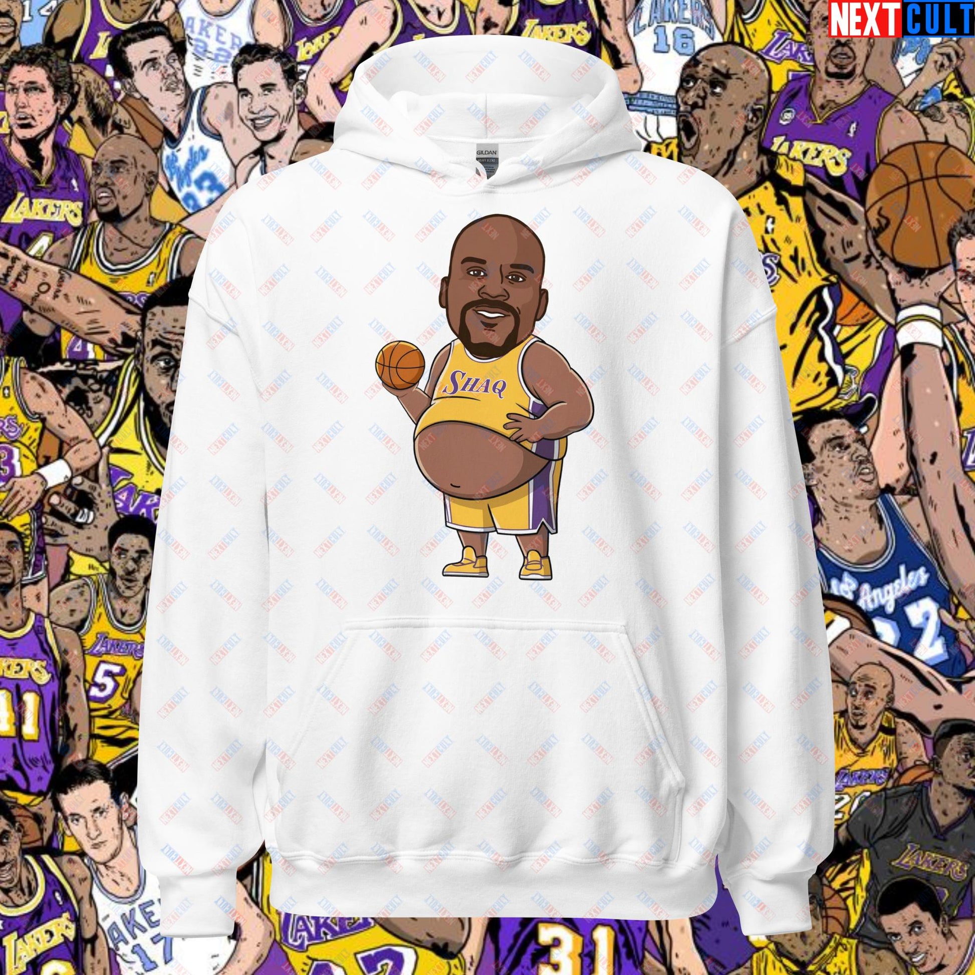 Fat Shaq Funny Basketball Meme Hoodie - Big Shaq Dominance Sweatshirt for Basketball Fans - Perfect Gift for Shaq Fans Unisex Hoodie White Hoodies Basketball Los Angeles Lakers NBA Shaq Next Cult Brand