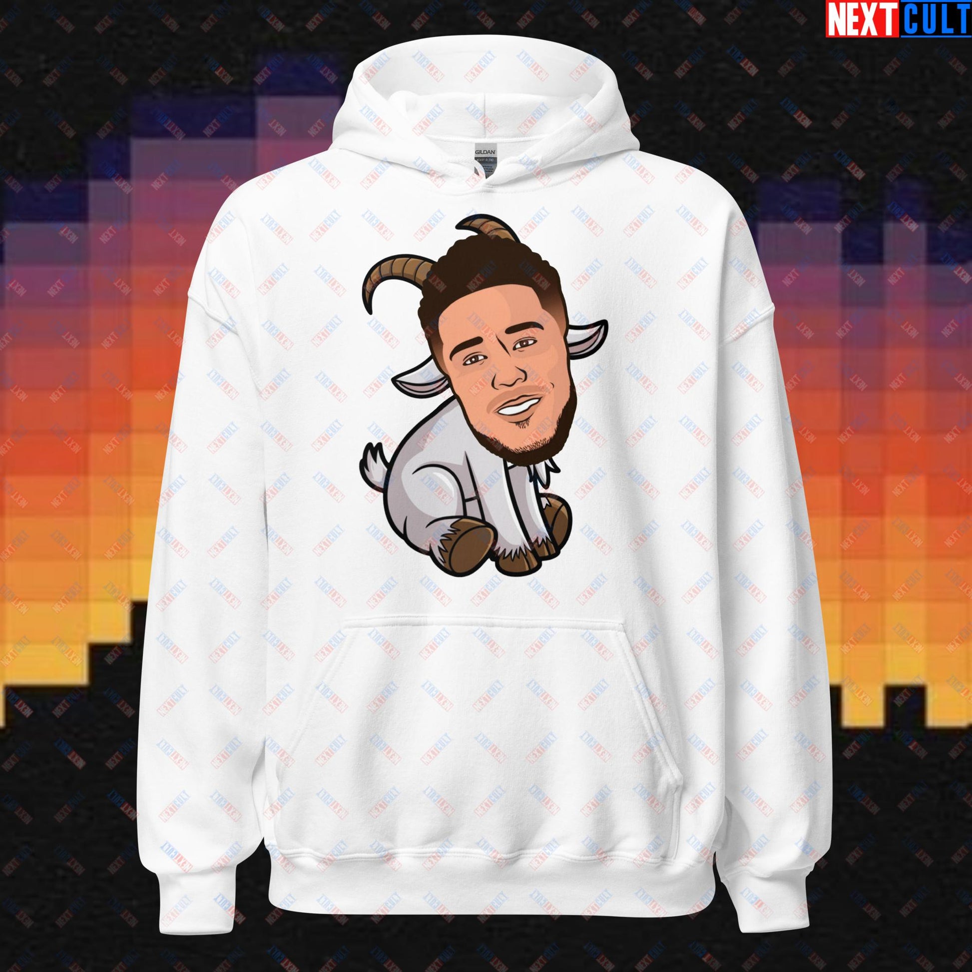 Devin Booker GOAT Hoodie - Funny Basketball Meme Sweatshirt - Phoenix Suns Greatest of All Time Pullover for Basketball Fans - Perfect Gift for Devin Booker Fans Unisex Hoodie White Hoodies Basketball Devin Booker G.O.A.T. NBA Phoenix Suns Next Cult Brand