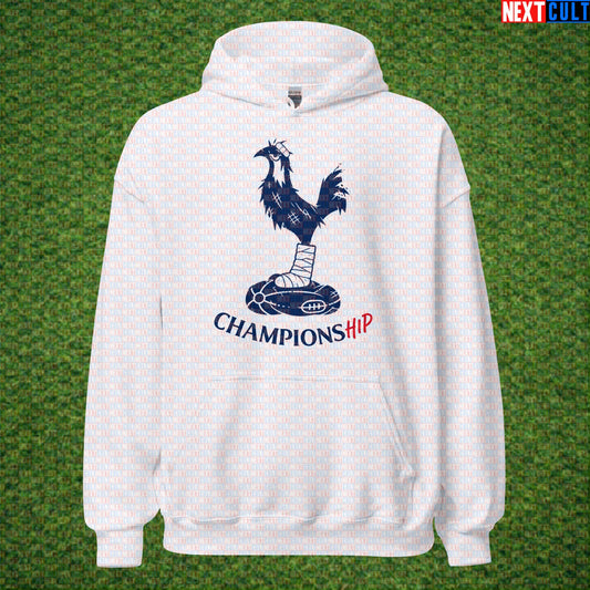 Championship Tottenham Hotspur Parody Hoodie, Funny Spursy Football Pullover for North London Banter White Hoodies Next Cult Brand