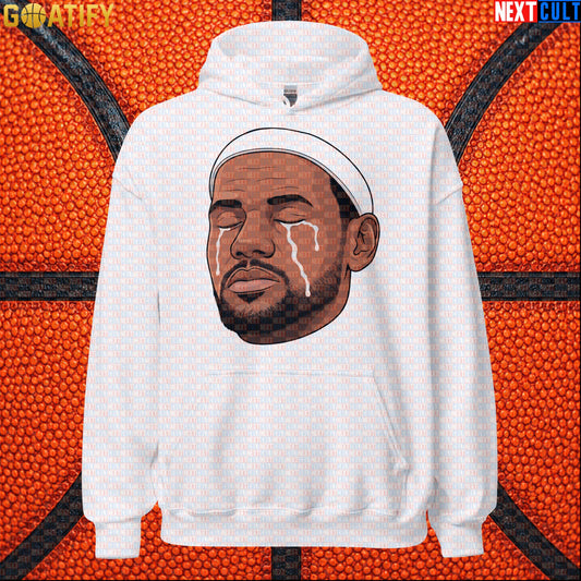 Crying LeBron Meme Hoodie – Emotional NBA Basketball Pullover Game Day Gift for Sports Fans |  | ["Basketball", "LeBron James", "NBA"]