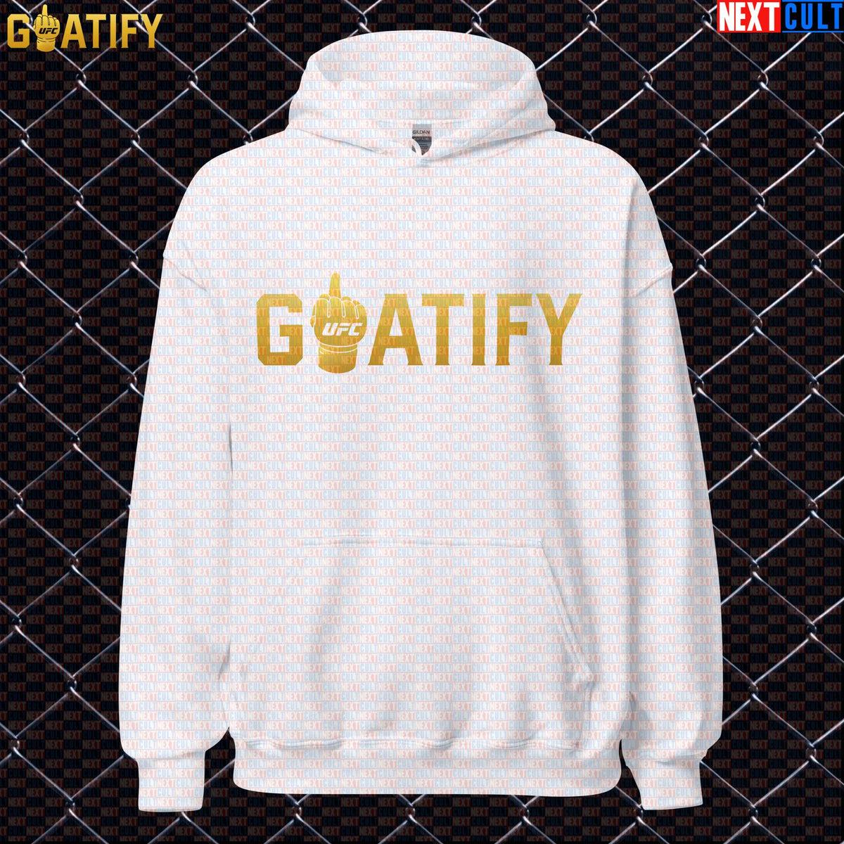 UFC GOAT Hoodie Gold Middle Finger Fight Pullover for MMA Fans & Jiu Jitsu Gifts | GOATIFY | Hoodies | ["Martial Arts", "MMA", "NCB", "UFC"]