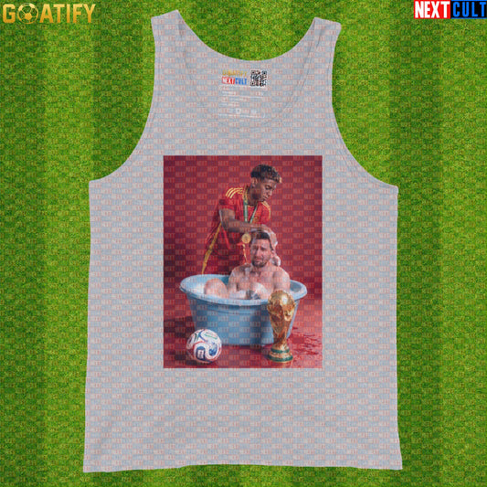 Lamine Yamal Tank Top – Reversed Roles Bath Meme Vest for Soccer Training and Spain Fans |  | ["Argentina", "Barcelona", "Football", "Lamine Yamal", "Lionel Messi", "Soccer", "Spain"]