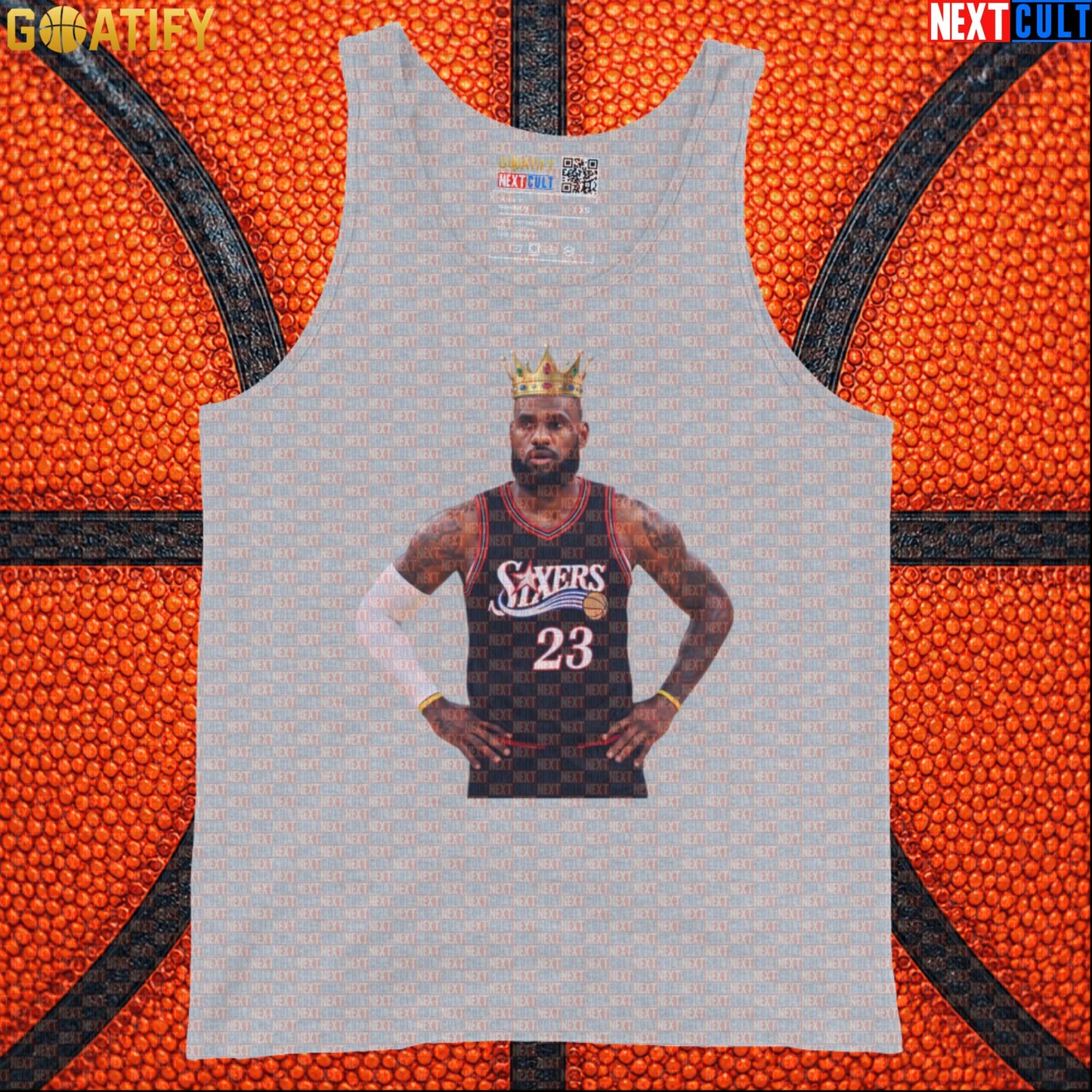 LeBron James Tank Top – King of Philly 76ers Basketball Muscle Shirt for NBA Fans & Gym |  | ["Basketball", "LeBron James", "NBA", "Philadelphia 76ers"]