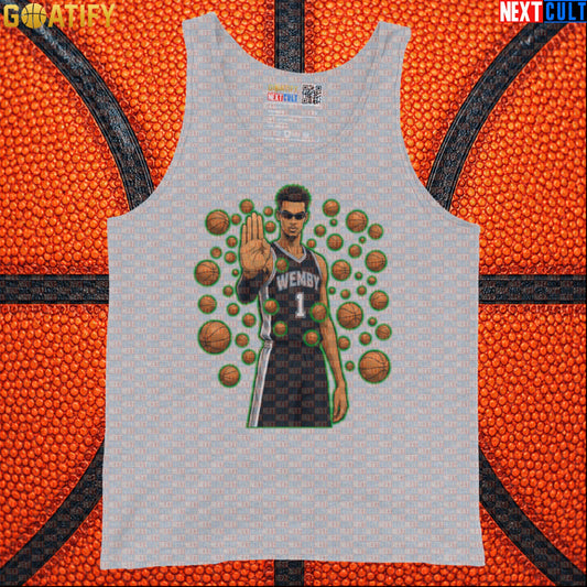 Basketball Tank Top Wemby Matrix Stopper Design for Spurs Fans Gym, Game Day and Gifts |  | ["Basketball", "France", "NBA", "San Antonio Spurs", "Victor Wembanyama"]