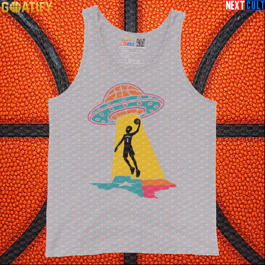 Basketball Tank Top Alien Wemby UFO Abduction Design for Spurs Fans and Summer Game Days |  | ["Basketball", "France", "NBA", "San Antonio Spurs", "Victor Wembanyama", "Wemby"]