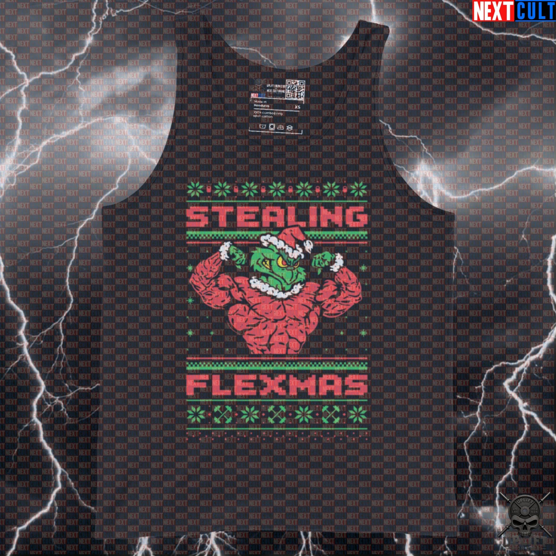 Stealing Flexmas Funny Gym Tank Top - Grinch Workout Meme Vest Muscle Shirt for Lifters Tank Tops Next Cult Brand