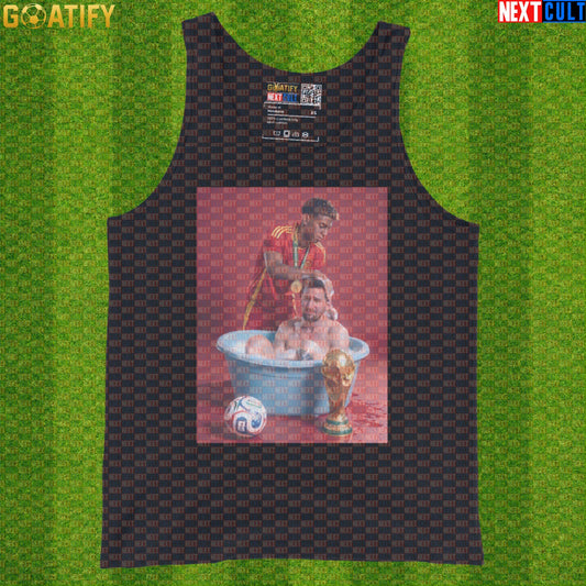 Lamine Yamal Tank Top – Reversed Roles Bath Meme Vest for Soccer Training and Spain Fans |  | ["Argentina", "Barcelona", "Football", "Lamine Yamal", "Lionel Messi", "Soccer", "Spain"]