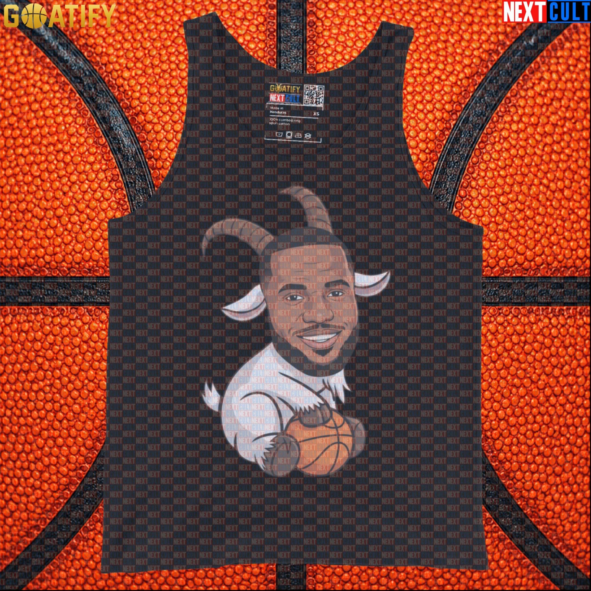 LeBron James Tank Top – LeGOAT Basketball Muscle Shirt for Gym, Court and NBA Fans |  | ["Basketball", "Cleveland Cavaliers", "LeBron James", "Los Angeles Lakers", "Miami Heat", "NBA"]