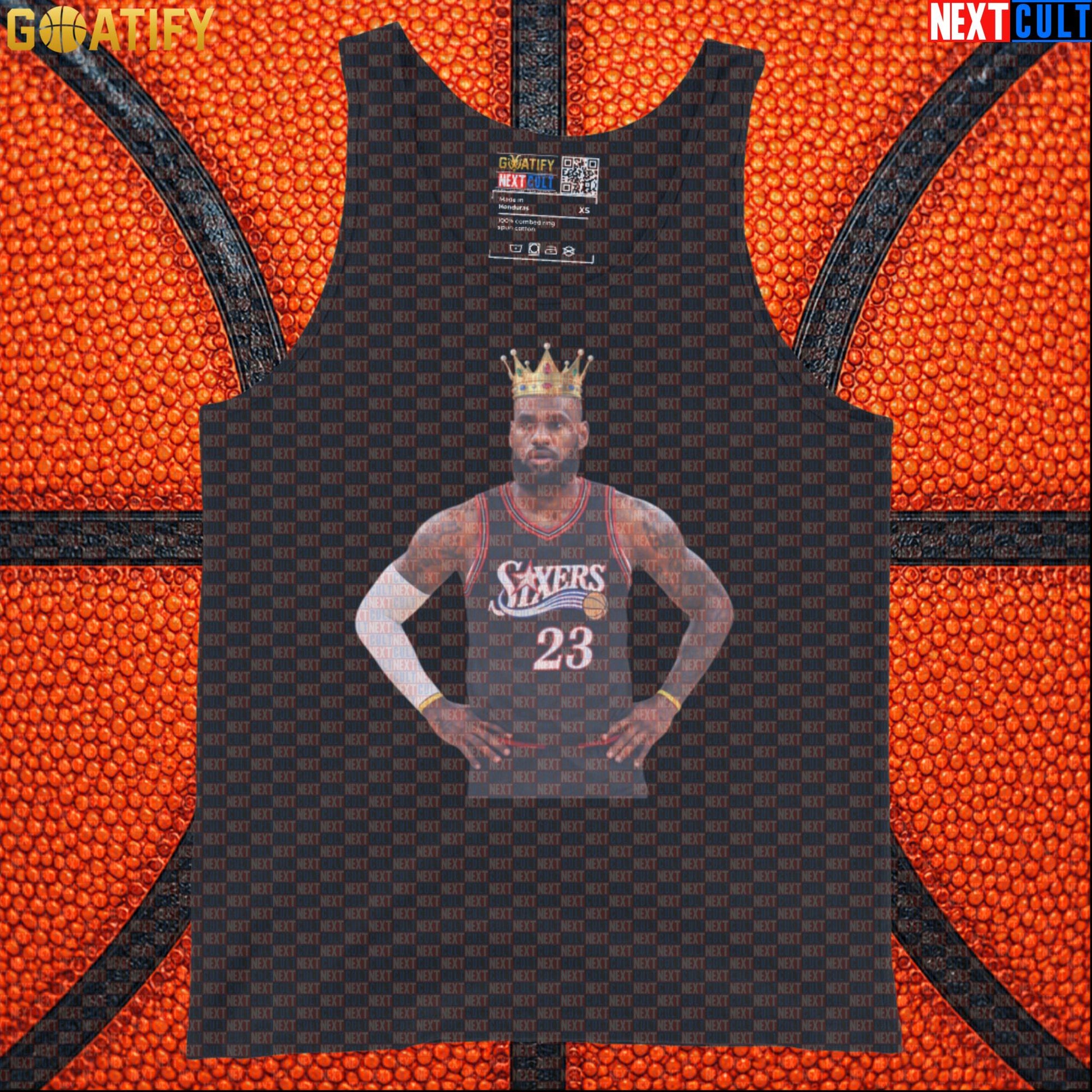 LeBron James Tank Top – King of Philly 76ers Basketball Muscle Shirt for NBA Fans & Gym |  | ["Basketball", "LeBron James", "NBA", "Philadelphia 76ers"]