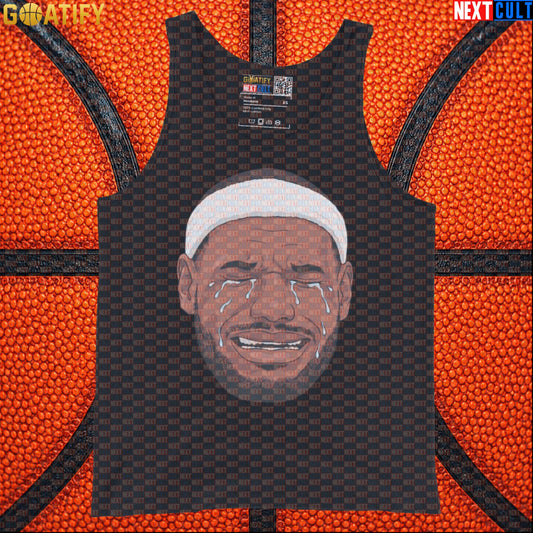 Crying LeBron Meme Tank Top – Funny NBA Basketball Muscle Shirt Game Day Gift for Fans |  | ["Basketball", "LeBron James", "NBA"]