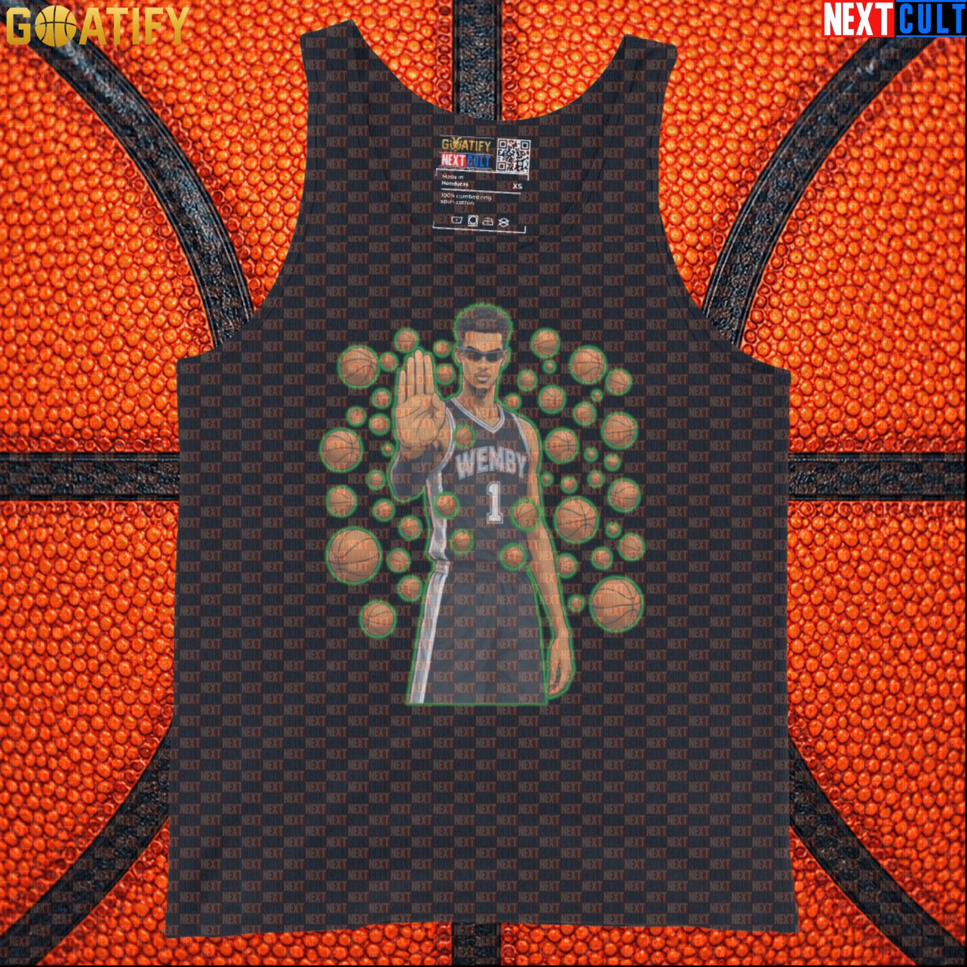 Basketball Tank Top Wemby Matrix Stopper Design for Spurs Fans Gym, Game Day and Gifts |  | ["Basketball", "France", "NBA", "San Antonio Spurs", "Victor Wembanyama"]