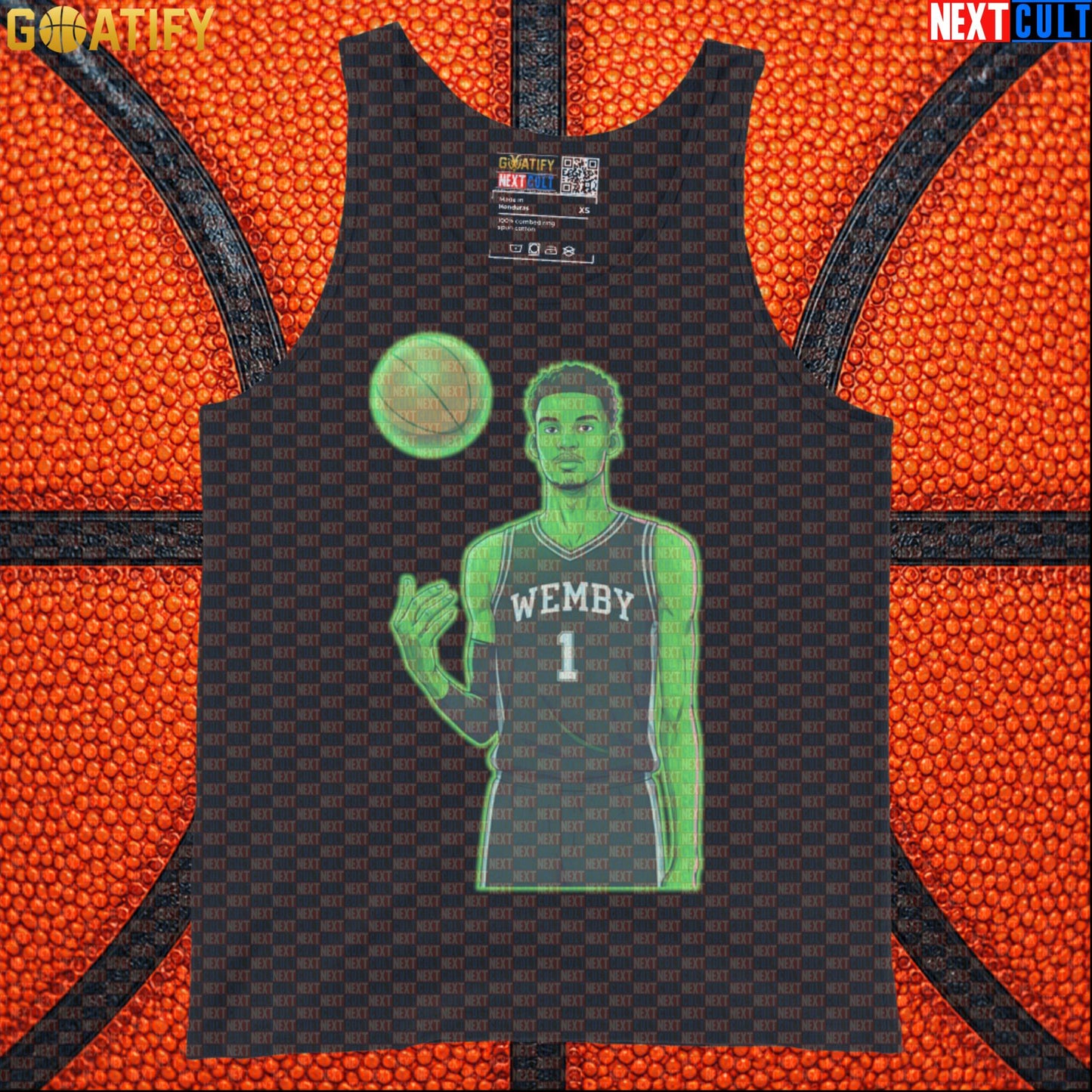 Basketball Tank Top Alien Wemby Sci-Fi Graphic for Spurs Fans, Gym, Pickup Games and Gifts |  | ["Basketball", "France", "NBA", "San Antonio Spurs", "Victor Wembanyama", "Wemby"]