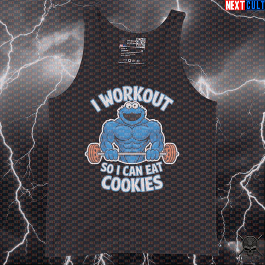 Funny Gym Tank Top I Workout So I Can Eat Cookies Muscle Shirt Fitness Vest Tank Tops Next Cult Brand