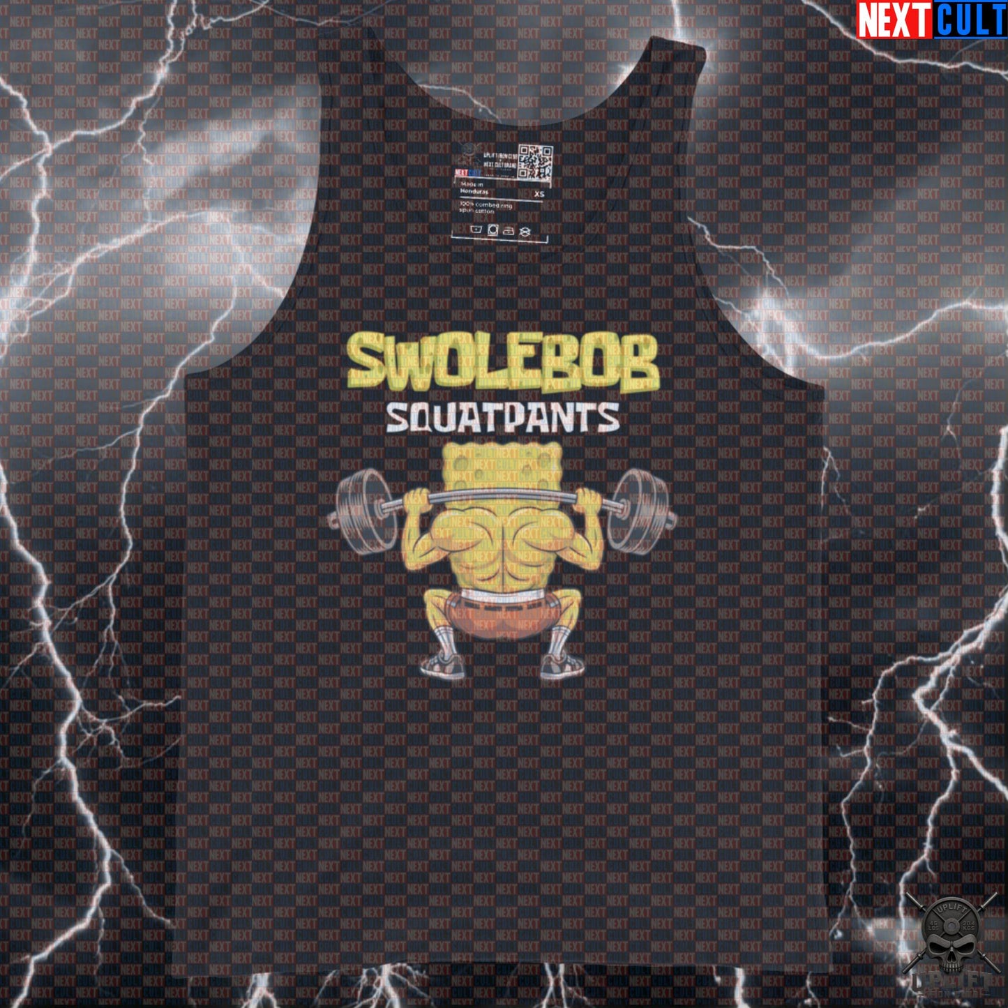 Swolebob Squatpants Funny Gym Tank Top | SpongeBob Leg Day Meme Muscle Shirt | Workout Vest Tank Tops Next Cult Brand