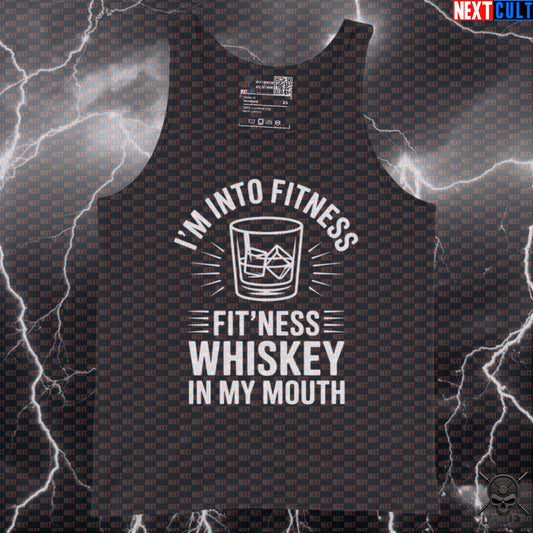 I'm Into Fitness Funny Gym Tank Top - Fitness Whiskey Meme Vest Muscle Shirt For Lifters Tank Tops Next Cult Brand