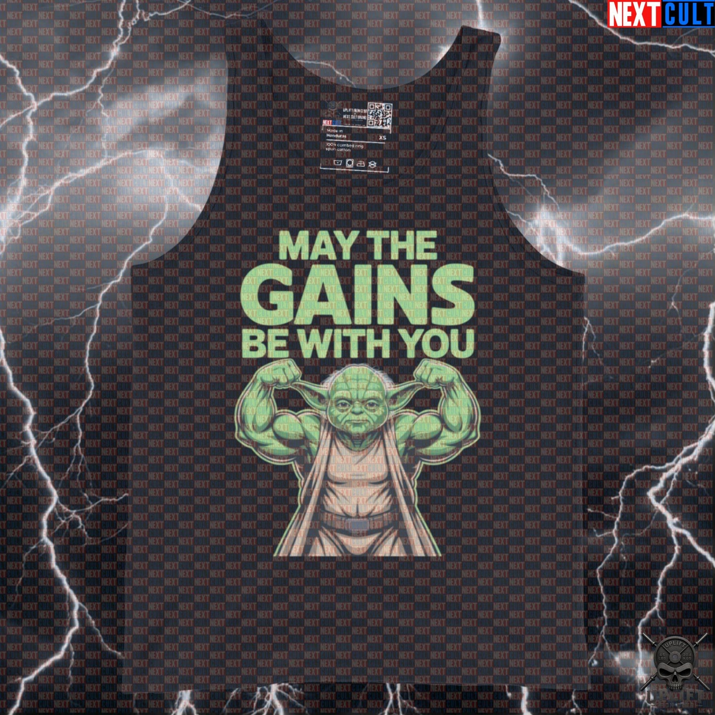 May The Gains Be With You Gym Tank Top | Funny Yoda Workout Vest For Bodybuilding Tank Tops Next Cult Brand