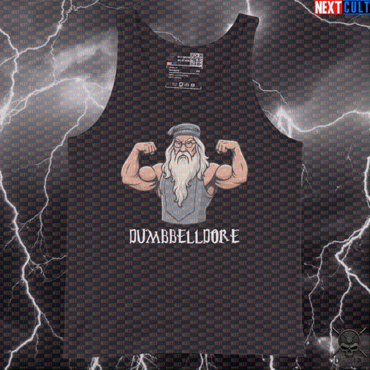 Dumbbelldore Gym Tank Top | Wizarding Workout Vest | Funny Muscle Shirt for Lifters Tank Tops Next Cult Brand