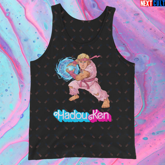 Hadouken Ken Barbie Ryan Gosling Street Fighter Funny Tank Top Black Tank Tops Next Cult Brand
