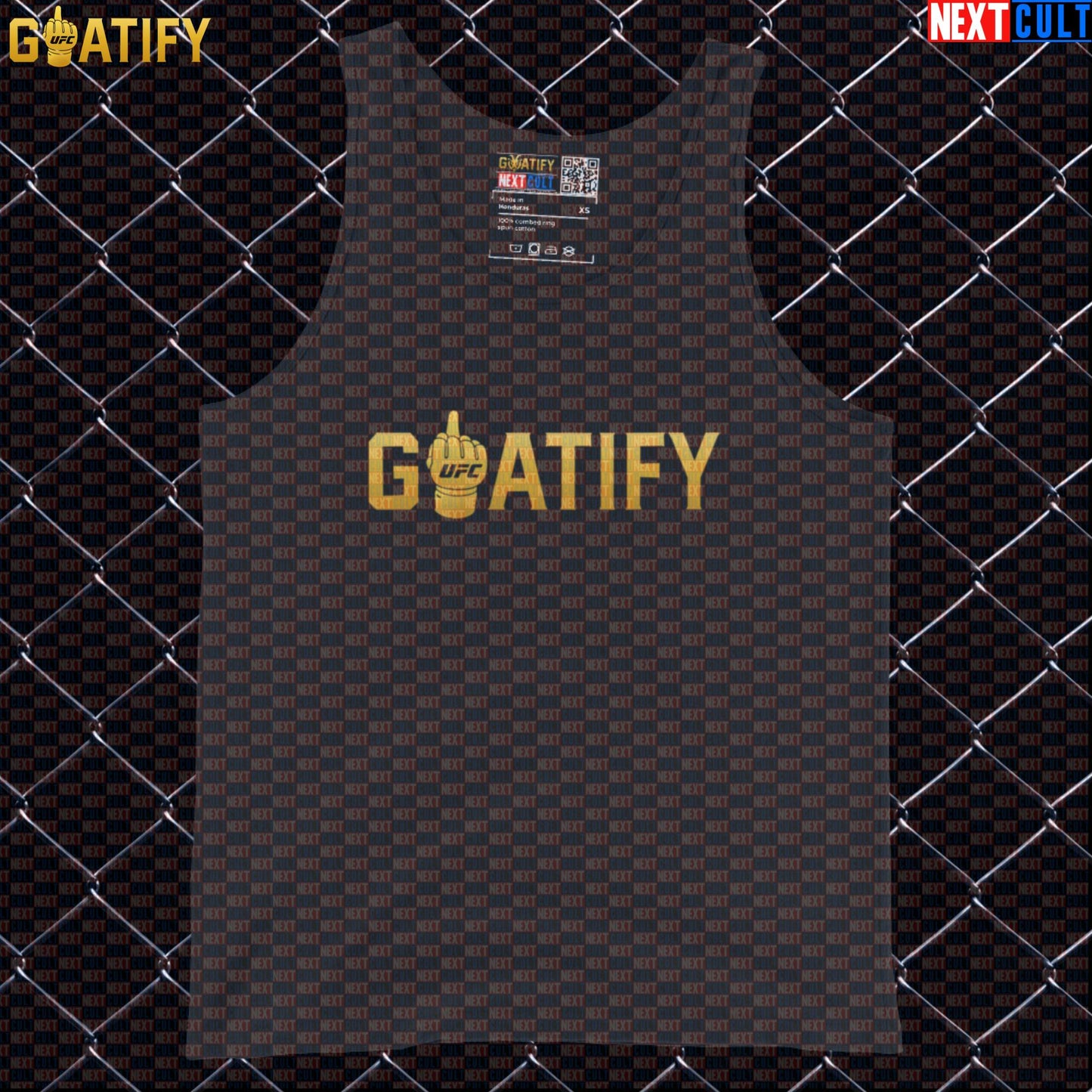 MMA GOAT Tank Top Gold Middle Finger Fight Muscle Shirt for UFC Fans & Gym Training | GOATIFY | Tank Tops | ["Martial Arts", "MMA", "NCB", "UFC"]