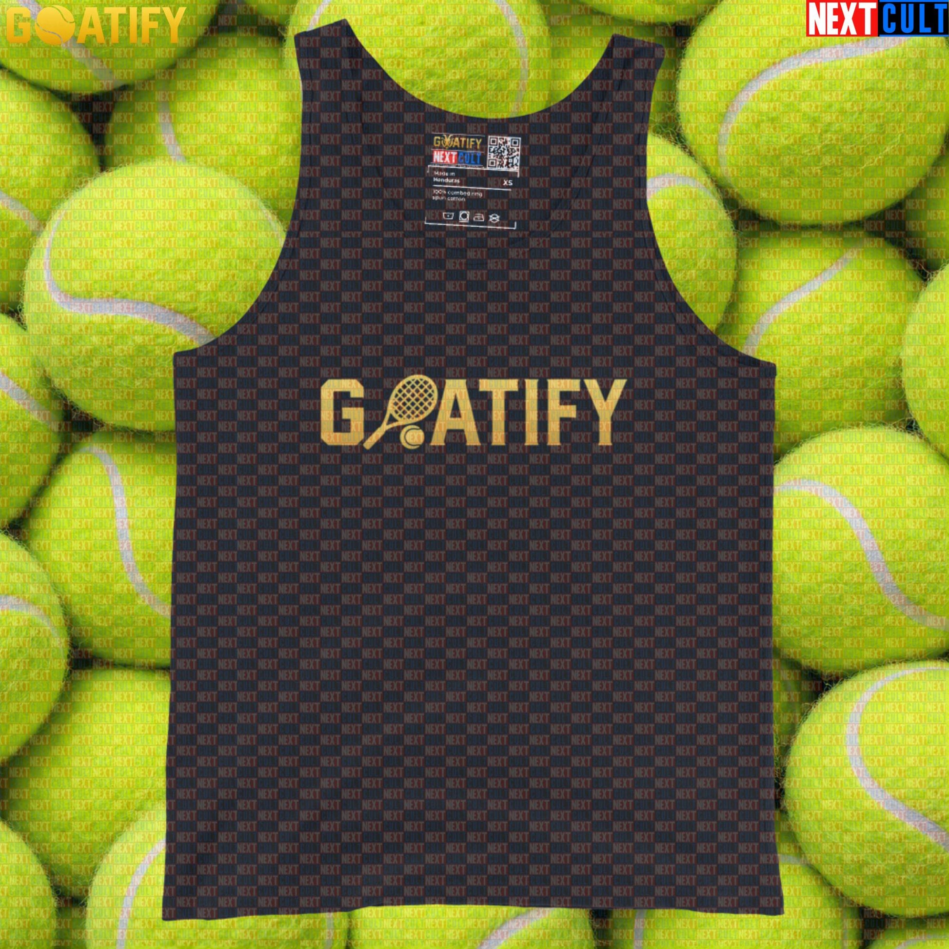 Tennis GOAT Tank Top Golden Racket & Ball Athletic Shirt for Players & Fans | GOATIFY | Tank Tops | ["NCB", "Tennis"]