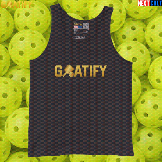 Pickleball GOAT Tank Top Golden Paddle & Ball Athletic Shirt for Players & Fans | GOATIFY | Tank Tops | ["NCB", "Pickleball"]