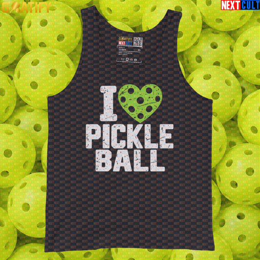 Pickleball Tank Top I Love Pickleball Retro Heart Athletic Shirt for Players | Tank Tops | ["NCB", "Pickleball"]