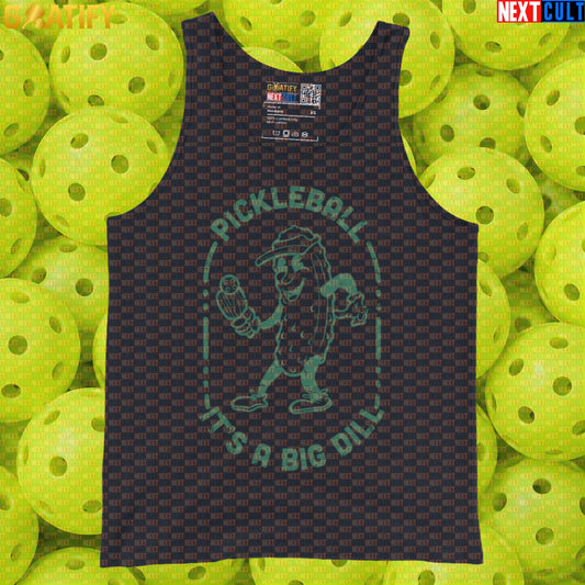 Pickleball Tank Top It's a Big Dill Vintage Pickle Joke for Players & Court Days | Tank Tops | ["NCB", "Pickleball"]