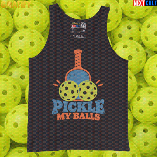 Pickleball Tank Top Pickle My Balls Retro Athletic Shirt for Players, Court Days & Gifts | Tank Tops | ["NCB", "Pickleball"]