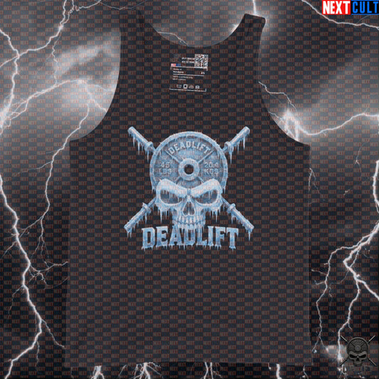 Deadlift Tank Top Frozen Skull Muscle Shirt for Powerlifters, Hardcore Gym Training Gift Tank Tops Next Cult Brand