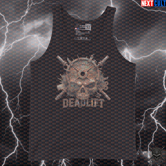 Deadlift Tank Top Wasteland Skull Graphic for Lifters, Hardcore Bodybuilding Training Top Tank Tops Next Cult Brand