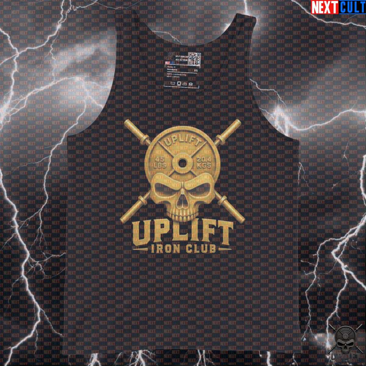 Gold Skull Tank Top Uplift Iron Club Lifters Training Wear Powerlifting Bodybuilding Gift | Tank Tops | ["Bodybuilding", "Fitness", "Gym", "Hardcore", "NCB", "Powerlifting", "Workout"]