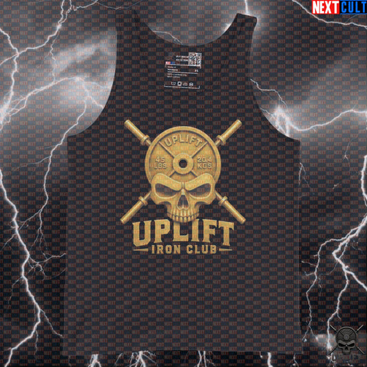 Gold Skull Tank Top Uplift Iron Club Lifters Training Wear Powerlifting Bodybuilding Gift Tank Tops Next Cult Brand