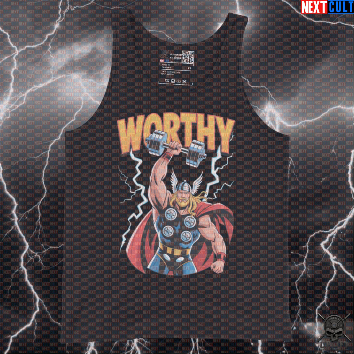 Worthy Gym Hero Thor Funny Gym Tank Top Muscle Shirt Athletic Vest for Lifters Workout Gymbro Comic Strength Fans Tank Tops Next Cult Brand